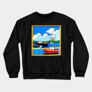 Fishing Boat Poster Crewneck Sweatshirt